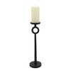 Sagebrook Home 17" Metal Candle Holder - Contemporary Black Aluminum Narrow Candle Holder for Home, Office, Event Decor - Centerpiece Candle Decor - 3 of 4