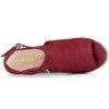 Allegra K Women's Slingback Peep Toe Espadrilles Platform Wedge Heels Sandals - 4 of 4