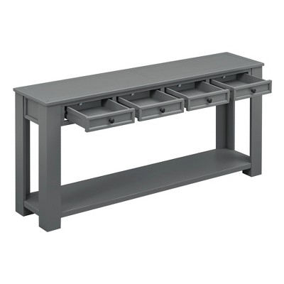 NicBex 63''Console Table with 4 Storage Drawers and Bottom Shelf Entryway Table Narrow Long Suitable for Entryway,Living Room