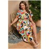 Plus Size Women's V Neck Maxi Dress Belted Waist Flowy Ankle Length Casual Elegant Party Dress - 4 of 4