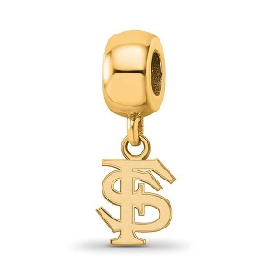 Black Bow Jewelry 14k Yellow Gold Plated Sterling Silver Florida State Seminoles NCAA Bead Charm - 1 of 4