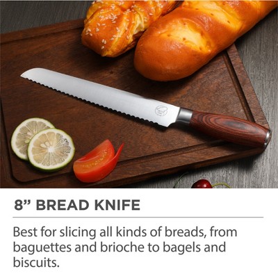 Commercial Chef 6 Piece High Carbon Stainless Steel Knife Block Set