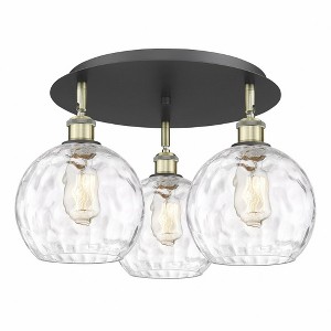 Athens Water Glass - 3 Light Flush Mount In Industrial Style-10.38 Inches Tall and 19.75 Inches Wide - 1 of 1