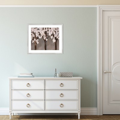 Sydney Edmunds Floral Wonderland Gray and White Wood Framed Wall Art