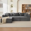 106" Comfy Cloud Sectional Couch with Chaise, L Shaped Boneless Sofa | Fluffy Gray Couches for Living Room, Modular Sofa Couch & Bed - 2 of 4