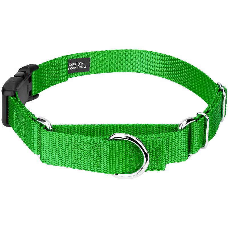 Country Brook Petz Heavy Duty Nylon Martingale Dog Collar with Deluxe Buckle for Adjustable Small Medium Large Breeds - 30+ Vibrant Color Options, 1 of 8