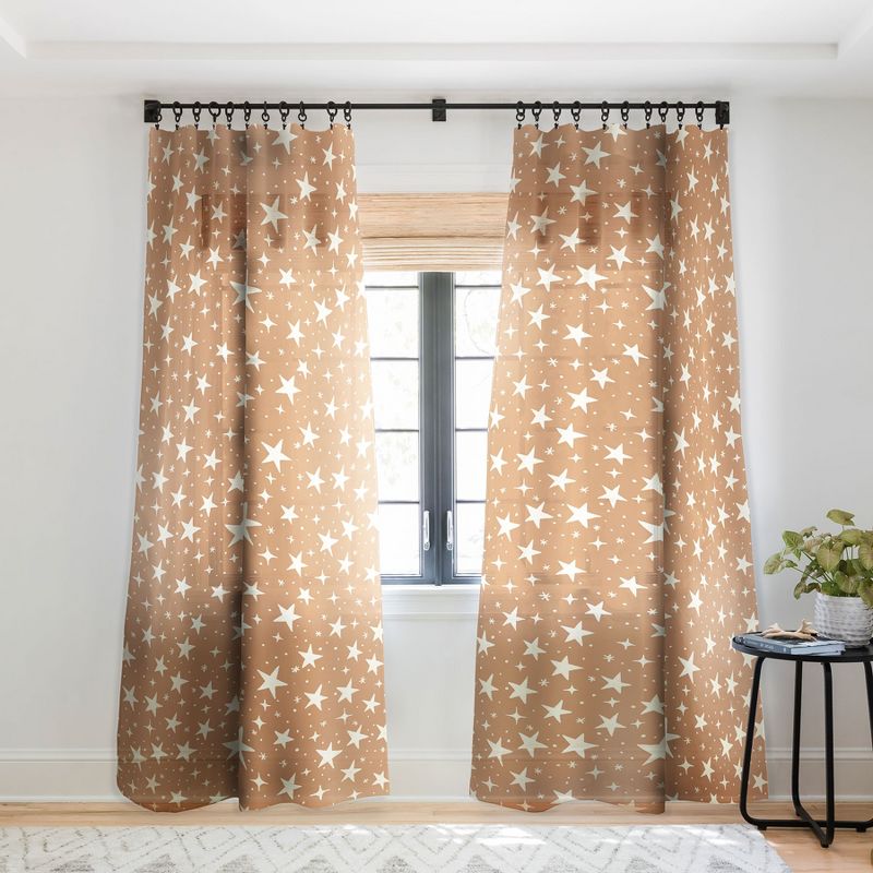 Avenie Stars In Neutral Set of 2 Panel Sheer Window Curtain - Deny Designs, 2 of 7