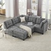116" Chenille Upholstery L-Shaped Modular Sectional Sofa with 7 Storage Seats, 7-piece DIY Combinations Sofa - 4 of 4