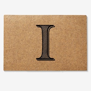 Personalization Mall Noir Initial 18x27 Synthetic Coir Doormat - 1 of 1