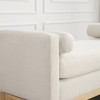 Upholstered Bench, Ottoman Bench with Wood Legs & Bolster Pillows For End Of Bed, Bedroom, Living Room, Entryway - 3 of 4