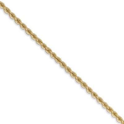 Black Bow Jewelry 14k Yellow Gold 2.25mm Handmade Solid Rope Chain Necklace