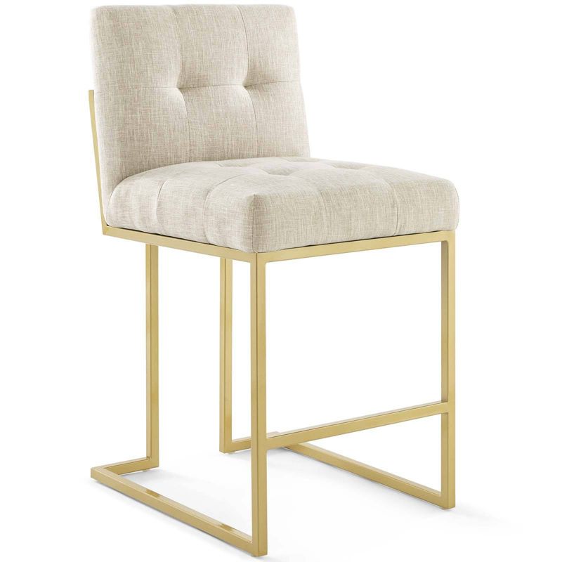 Privy Stainless Steel Upholstered Fabric Counter Height Barstool Gold - Modway, 3 of 10