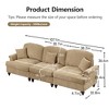 VASIP  L-Shaped 3-Seat Deep Seat Chenille Modular Sectional Sofa  with Flared Arms ,Removable Ruffle Skirt and  Movable Ottoman ,for Living Room - 3 of 4