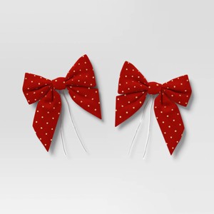 2ct Metallic Polka Dot Christmas Decorative Bow - Wondershop™ - 1 of 4