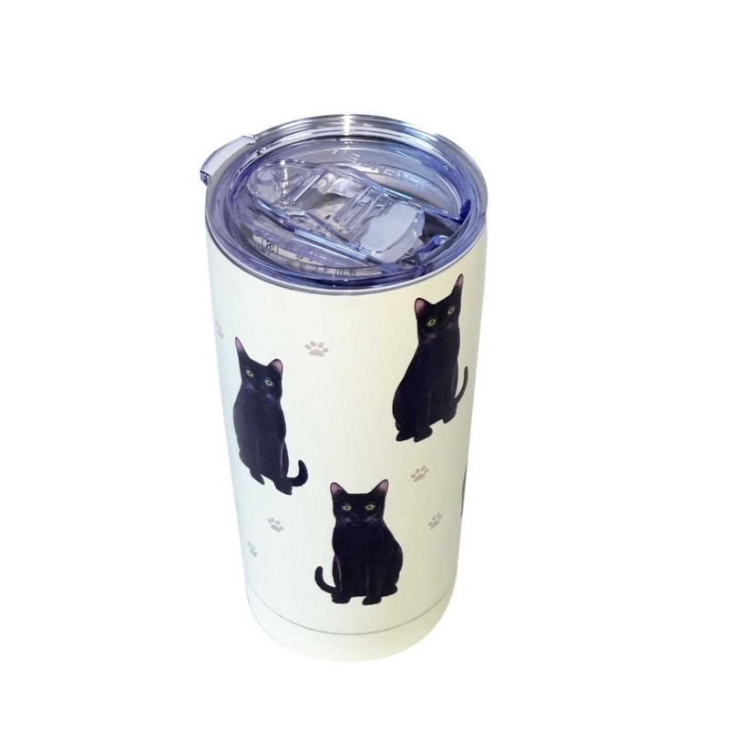 E & S Imports 7.0 Inch Black Cat Serengeti Tumbler Hot Or Cold Beverages Tumblers, 2 of 4