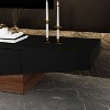 Famapy TV Stand Black Smooth Inverted Triangle Long Countertop 2 Drawer - 4 of 4