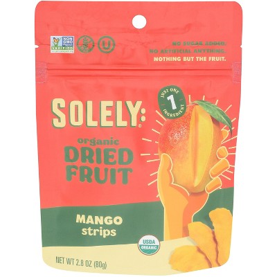 Solely - Dried Fruit Organic - Mango Strips Sm - Case of 8 - 2.8 oz