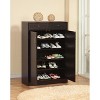 TIRAMISUBEST Red Cocoa Shoe Cabinet with 5 Shelves & 2 Drawers, Entryway Organizer for 15 Pairs - 3 of 4