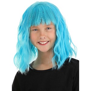 HalloweenCostumes.com One Size Fits Most  Girl  Kid's Sky Blue Wavy Wig, Blue - 1 of 3