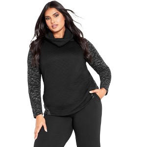 Avenue Women's Plus Size Sunday Sweat Top - 1 of 4