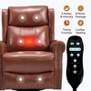 Heat Massage Recliner Chair with Rocker & 360° Swivel, Manual Handle, Fabric Upholstery for Living Room - 3 of 4