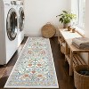 Full Floral Runner Rug, Non-Slip Washable Soft Carpet, Thin Rug for Entryway, Kitchen, Hallway, Bathroom, Laundry - 2 of 4