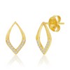 Bella Silver Sterling Silver, Polished & CZ Marquise Necklace & Earrings Set - Gold Plated - Gold - 16+2 Inch - 2 of 4