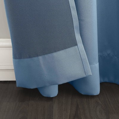 Vintage Blue Room Darkening Rod Pocket Curtain Panel