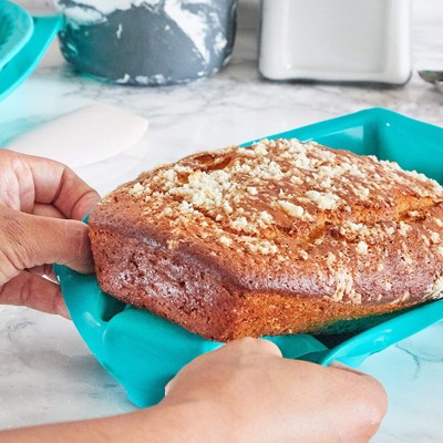 Teal Silicone Non-stick Round and Square Baking Pan Set