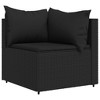 vidaXL Patio Corner Sofas with Cushions 2 pcs Black Poly Rattan - 3 of 4