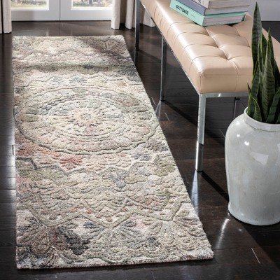Hand-Tufted Gray and Multicolor Wool Runner Rug, 2'3" x 14'