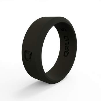 Smooth Black Step Edge Silicone Wedding Ring for Husband