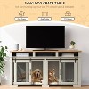 COZONY 71 Inch Dog Crate Furniture for 2 Dogs with Sliding Barn Door TV Stand Kennel 3 Storage Compartments, White - 3 of 4