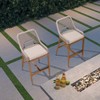 PURPLE LEAF Bar Stools Set of 2 Height Metal Bar Chairs with Back Modern Aluminum Tall Comfy Wicker Woven Boho Barstools Garden Pool Patio Outdoor - 2 of 4