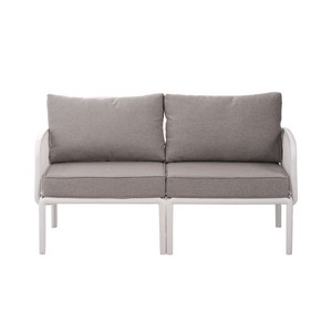 COWLOWN Dark Gray 3-Piece Outdoor Patio Conversation Set with Coffee Table, All-Weather Plastic Furniture with Cushions for Balcony, Deck, or Garden - 1 of 4