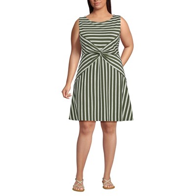 Lands' End Women's Cotton Modal Boatneck Twist Dress