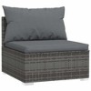 Patio Middle Sofa with Cushions Gray Poly Rattan vidaXL - 2 of 4