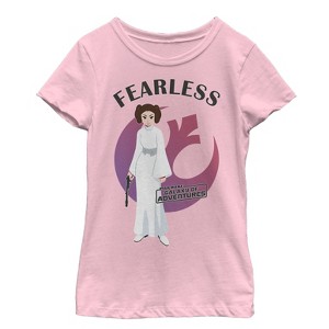 Girl's Star Wars Galaxy of Adventures Fearless Princess Leia T-Shirt - 1 of 3