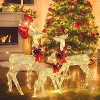 VINGLI 3-Piece Lighted Christmas Reindeer Family Set Outdoor Decorations, Weather Proof Deer Family Set of 3 Home Decor Pre-lit 270 LED Lights Gold - 3 of 4