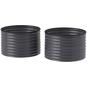 Set of 2 Raised Garden Bed, Metal Planter Box with Safety Edging, Easy-to-assemble Stock Tank - 1 of 4