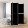 vidaXL 4-Panel Room Divider Black 78.7"x86.6" Fabric - 2 of 4