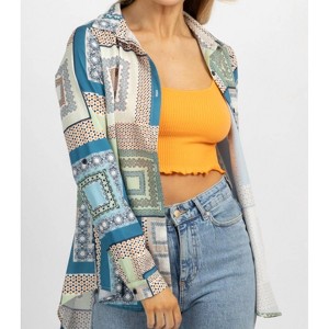 Women's PATTERNED BUTTON DOWN - Fate by LFD - 1 of 4
