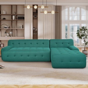 Contemporary Oversized L-Shaped Sectional Sofa, Simple Design, 2-Part Configurable Set, Ideal for Living Spaces, Flats, and Lounges - 1 of 3