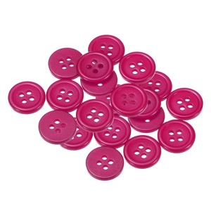 Unique Bargains Sewing Resin Round Flat 4-Hole Replacement Craft Buttons 20 Pcs - 1 of 4