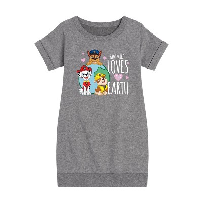 - Paw Patrol - Loves Earth Graphic Short Sleeve Fleece Dress
