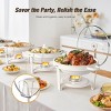 Warmounts 5QT White Maifanite-Coated Chafing Dish Buffet Set Food Warmer with Glass Lids & Holders - 4 of 4
