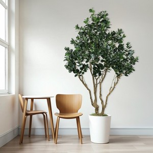 KTMBDW 7.2FT Fake Greenery Tree, Real Touch Faux Greenery Leaf Indoor Outdoor Garden Office Home D¨¦cor - 1 of 4