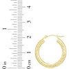 14k Yellow Gold 3mm Diamond Cut Tube Hoop Earrings - 3 of 3