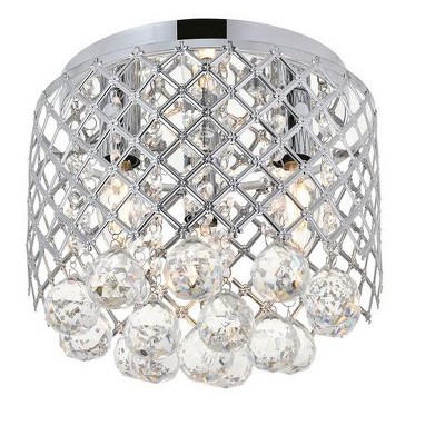 Elegant Chrome and Glass 3-Light Flush Mount