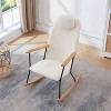 CAVINAS Teddy Fabric Glider Rocking Chair with High Backrest and Adjustable Headrest Pillow,Upholstered Rocking Chair,Nursery Accent Chair for Bedroom - 2 of 4